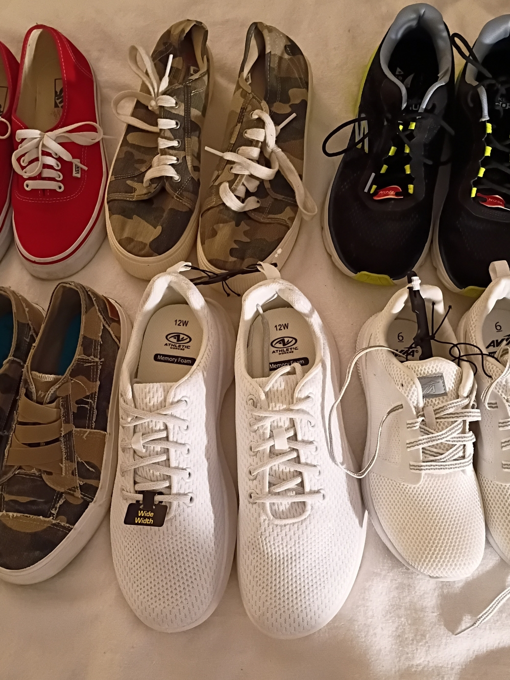 Women Sneakers Bundle Various Styles, Colors, Sizes New And Pre-Owned 6 Pairs.